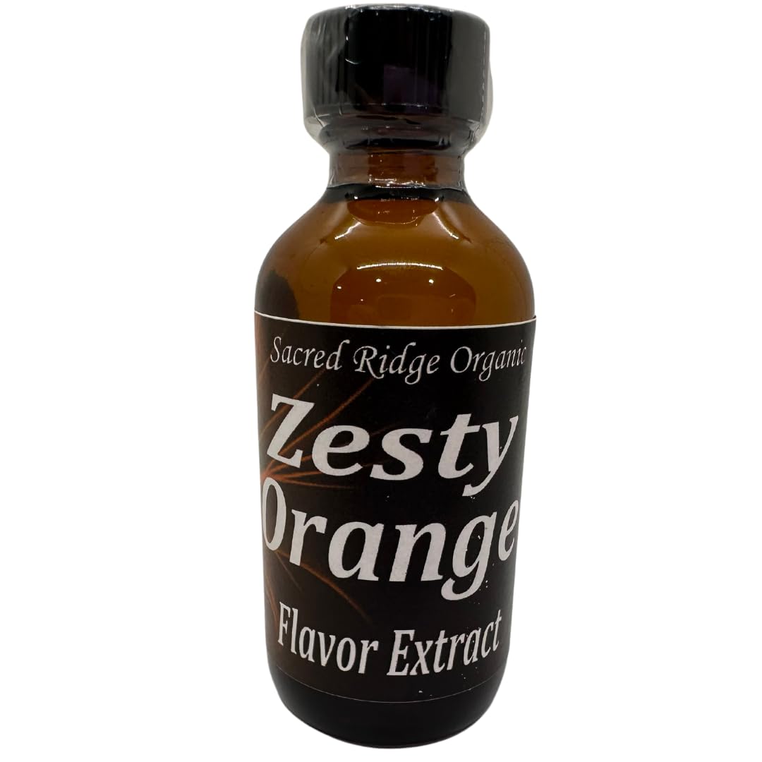 Zesty Orange Organic Flavor Extract 2 oz For Baking, Ice Cream, Candy, Lip Balm, Coffee Drinks, Water, Sugar Free, Food Grade Natural Flavoring