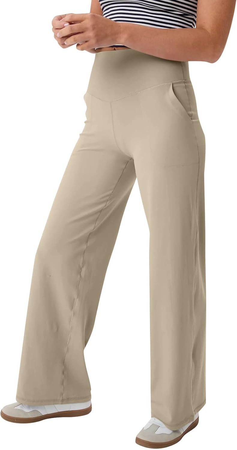 Yoga Pants Women Wide Leg Pants Stretch High Waist Baggy Sweatpants Casua Dress Pant Wide Leg Yoga Pant