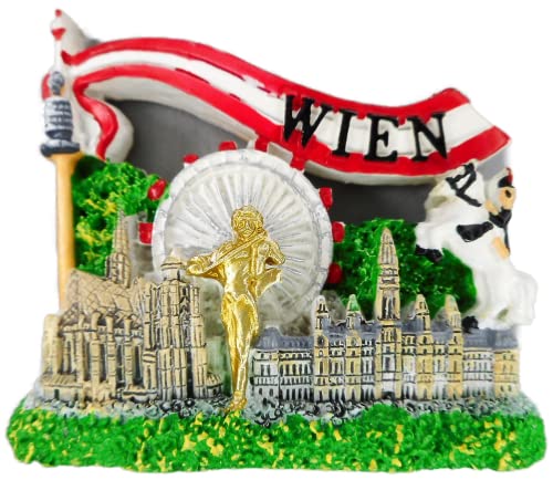 Magnet Souvenir Wien 7 x 6 x 2 cm Kühlschrankmagnet Stadt Figur Deko GCG 0410 Cover