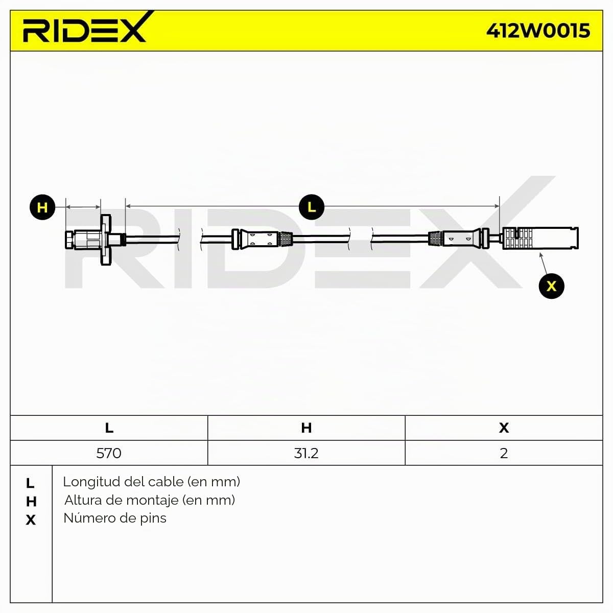 RIDEX 412W0015 Sensor ABS Delantero, ambos lados Compatible con BMW 5 Sedán E39