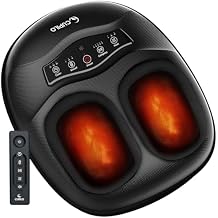CuPiLo Foot Massager FSA Eligible HSA, Shiatsu Feet Massager with Heat, Deep Kneading for Plantar Fasciitis & Neuropathy, 5 Levels Compression & Remote Control, Fathers Day Dad Gifts for Men Women