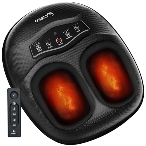 CuPiLo FSA Foot Massager with Heat and Remote - HSA Eligible, Feet Massager for Plantar Fasciitis & Neuropathy, Shiatsu Deep Kneading for Foot Pain Relief, Gifts for Women Mom