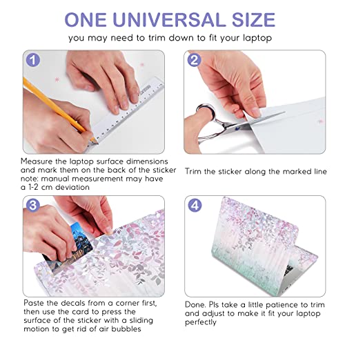 Image of DINKY Laptop Skin Sticker Decal, 12 inch 13 inch 13.3 inch 14 inch 15 inch 15.4 inch 15.6 inch Laptop Universal Reusable Vinyl Skin Stickers Cover Art Decal Notebook PC Personalized Protector-Wildflowers