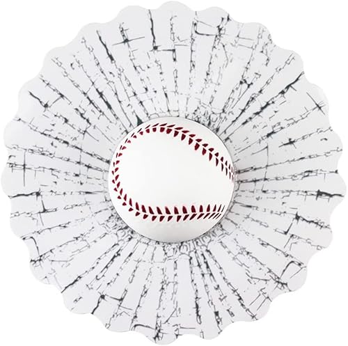 Pegatina de cristal roto tricky broken en 3D, bola de ventana de coche, pegatina autoadhesiva divertida para coche (béisbol)