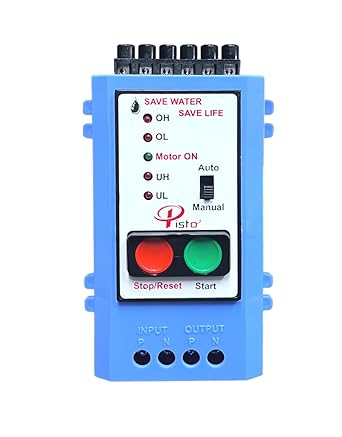 Fully Automatic Water Level Controller and Indicator with Corrosion and Rust-Free 6 Carbon Sensor (Blue)