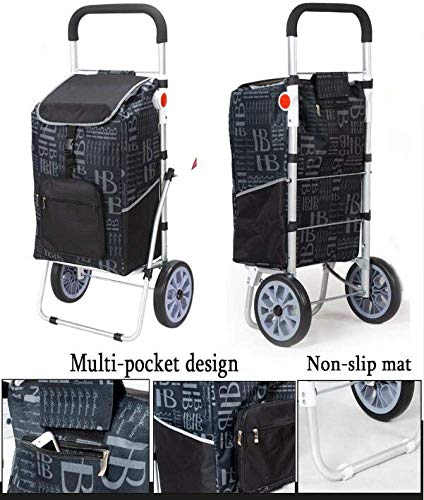 Einkaufswagen, wasserdichter zusammenklappbarer Einkaufswagen auf Rädern mit Abnehmbarer Tasche und faltbarem Design… – Bild 4