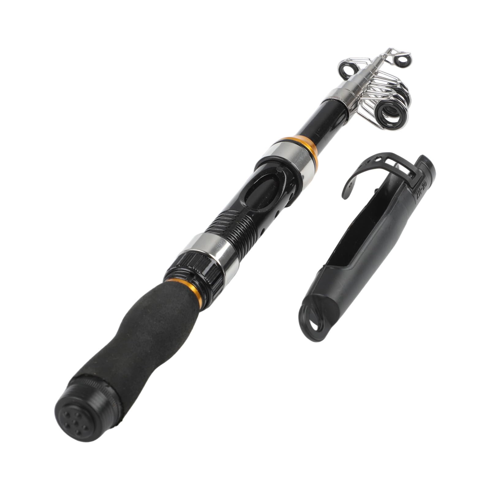 Fishing Rod Reel Combinations, Portable Telescopic Fishing Rod Reels,Telescopic Fishing Kit For Travel Fishing Adventures(1.5M Black)