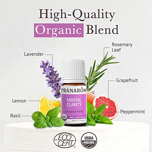 Pranarom - Mental Clarity & Focus Essential Oil, Pure Essential Oil for Diffusers, Revitalizing Aroma Oil, Lavender, Lemon, Peppermint, and More, Organic Essential Oil Blend, 5 ml - Image 4