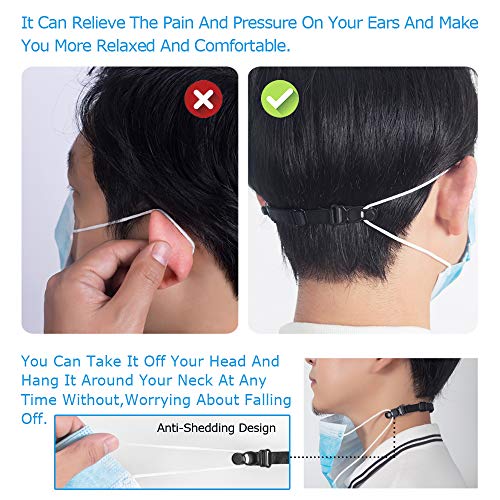 Mask Extender - Face Mask Strap,Face Mask Extender Strap Ear Loops Relieving Ear Pressure & Pain From Wearing Long-Time Mask For Nurses,Food-Workers,Mask Strap Extender With High Elastic Fabric #TOP2