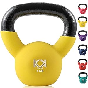 KK Kettlebells Cast Iron Neoprene Coated Weights Lifting Strength Training Home Gym Exercise