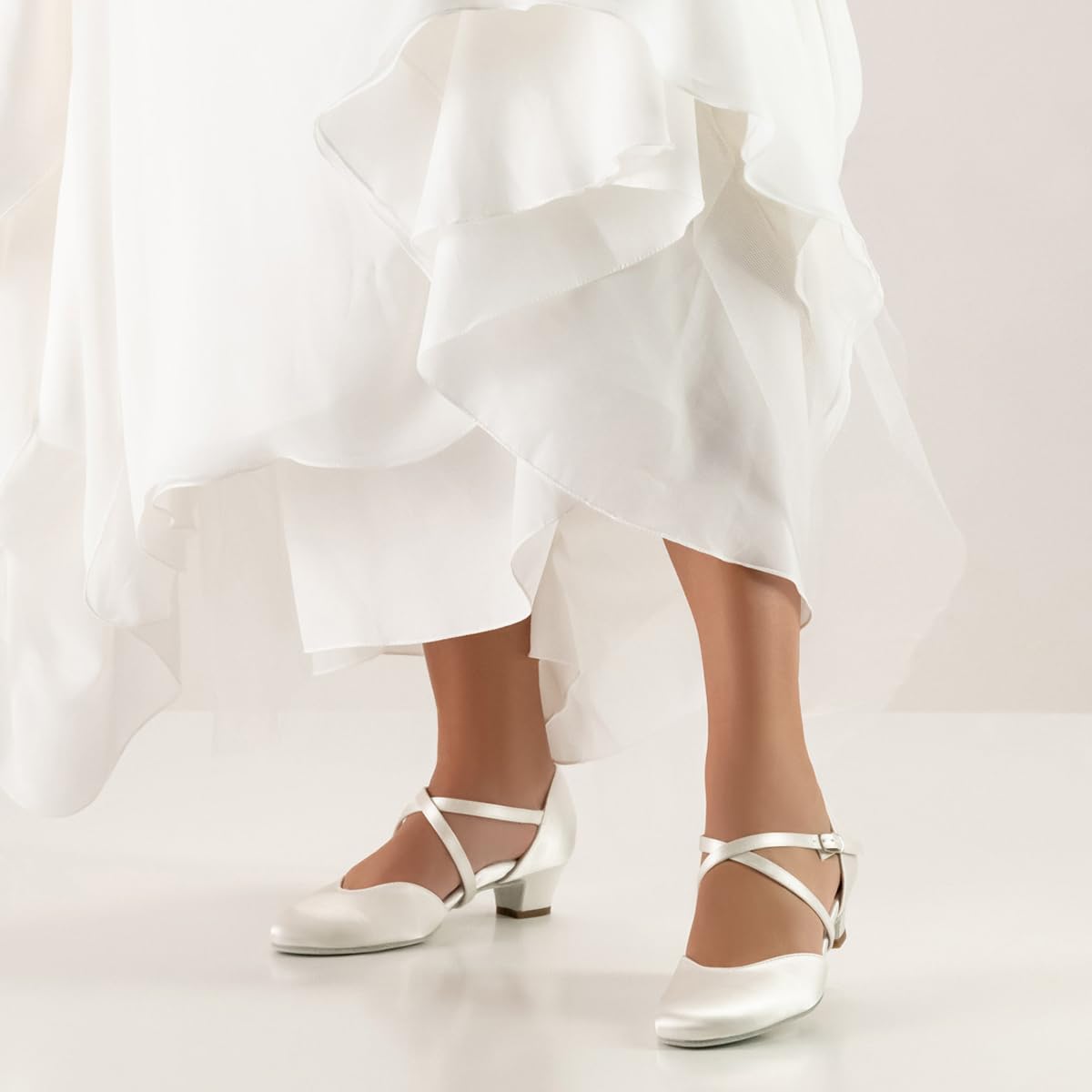 Werner Kern – damskie buty do tańca/buty dla panny młodej Felice LS – białe