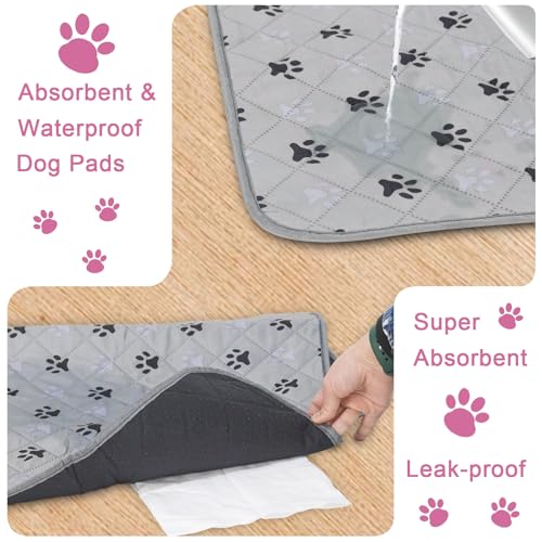 Image of JERIA 2 Pack 36 inchx 41 inch Waterproof Non Slip Wee pad,Reusable Washable Pee Pads for Dogs,Absorbent and Leakproof Training Mats for Potty, Bed, Sofa, Potty Training
