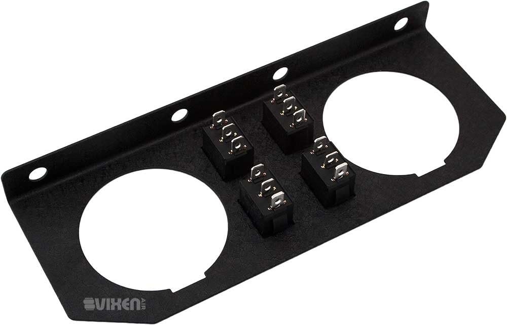 Vixen Air 3/8" NPT Air Ride Suspension High Flow Air Valves with Four Air Springs, Pressure Switch, Gauge Dash Panel, Hoses and Fittings VXK3805PB