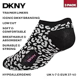 DKNY Damskie skarpetki w kostkę, damskie designerskie skarpety bawełniane, leopard print, 4-7