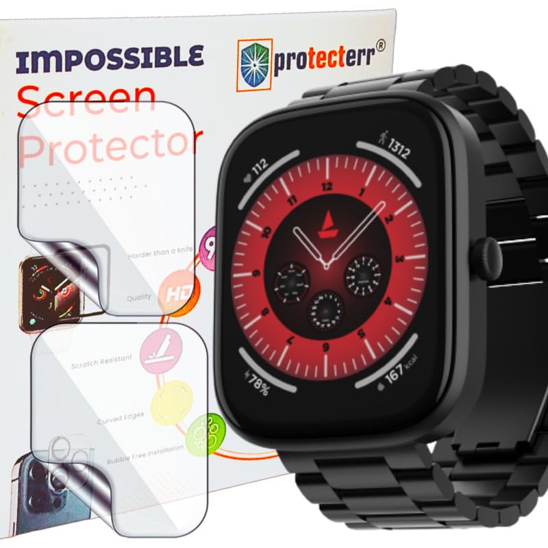 Image of Screen Protector Guard For Boat Ultima Chronos (1.96 inch inch) Smartwatch (2 pack) - (NOT A TEMPERED GLASS)