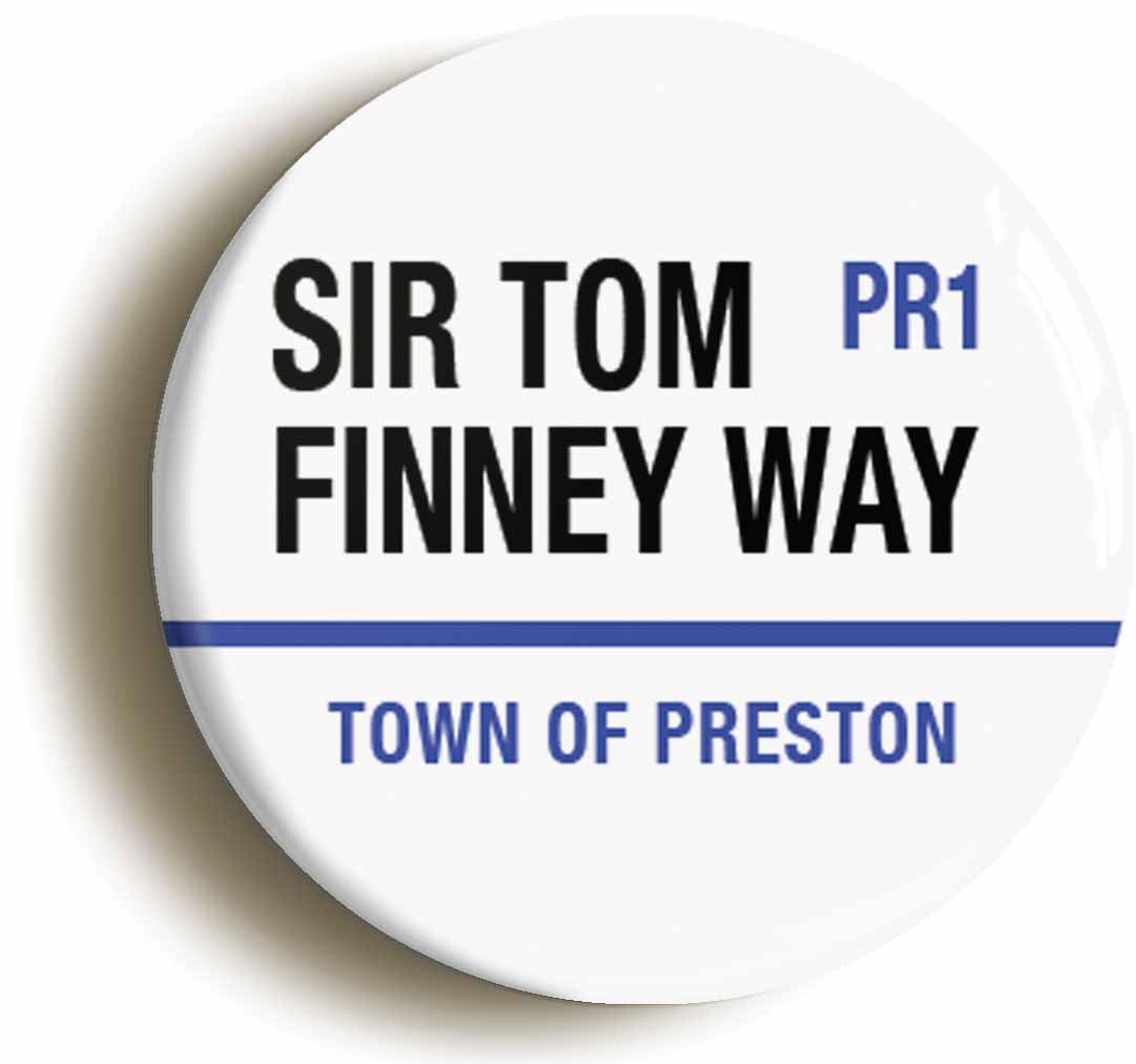 Ozorath Sir Tom Finney Way Pr1 Preston Road Sign Fridge Magnet (Circular 2Inch / 50Mm Diameter)