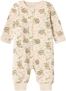 name it Boy's Fog Owl Long-Sleeves Bodysuit