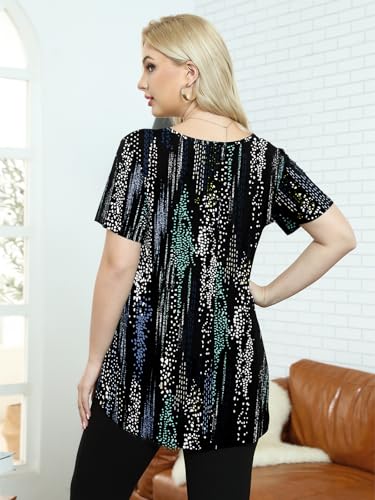 Image of BELAROI Women Plus Size Tops V-Neck Tunics Shirts