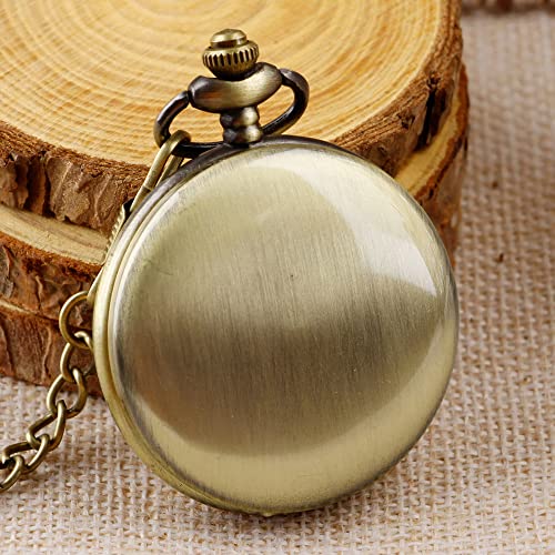 Image of Smooth Pocket Watch Alloy Steel Quartz Roman /Arabic Numerals with 37cm Chain for Father's Day Xmas Best Gifts