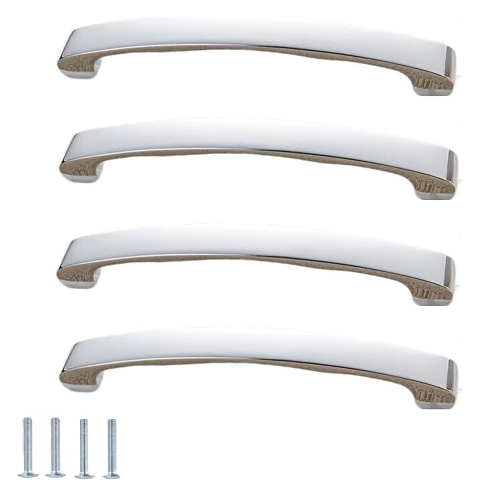 NLQCSXWEP Zinc Alloy Cabinet Bow Handle, Zinc Alloy Cabinet Drawer Pulls Bright Chrome 4 Pcs(E-128mm Bright Chrome)