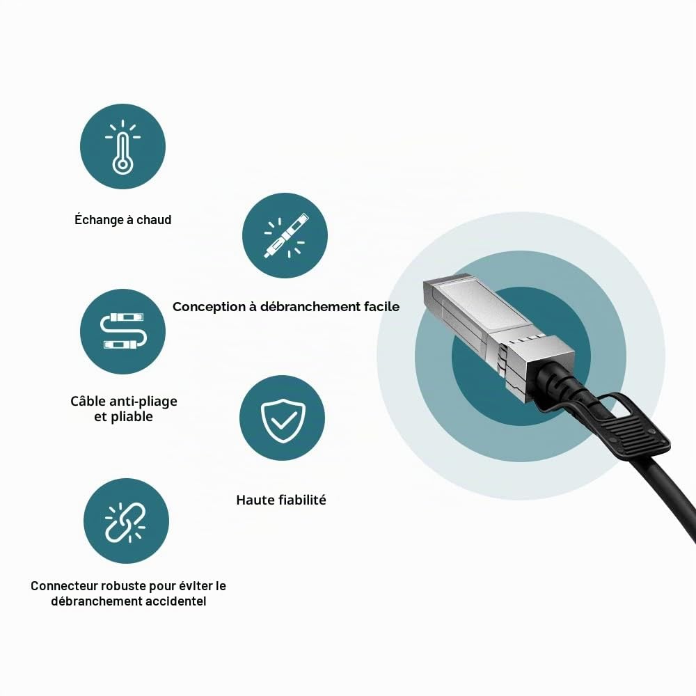 TP-LINK TL-SM5220-3M câble de Fibre Optique SFP+ DAC Noir