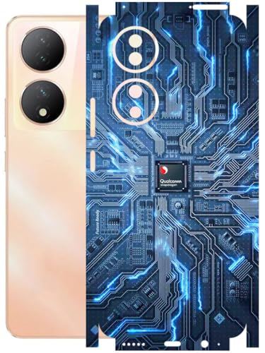 Image of AtOdds - Full Body Back Screen Guard Protector Film - Lamination Wrap Skin Sticker Compatible with VIVO Y100A | Scratchproof Matte Finish (Circuit)