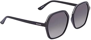 Guess Hexagonal Sunglasses for Women - Gradient Smoke Lens, GU7557-01B - Size 54