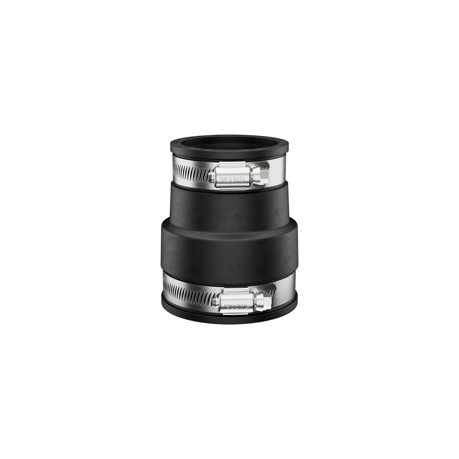 Fernco P1056-150/125 Flexible PVC Pipe Coupling Cast Iron, Plastic or Steel Plumbing Connections, 1-1/2" x 1-1/4", Black