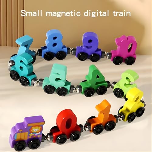 Image of Crackles Small Wooden Magnetic Digital Train Toy for Kids (0-10) | Montessori & STEM Learning Number Train with Engine | Early Learning Educational Toy for Toddlers & Preschool Kids