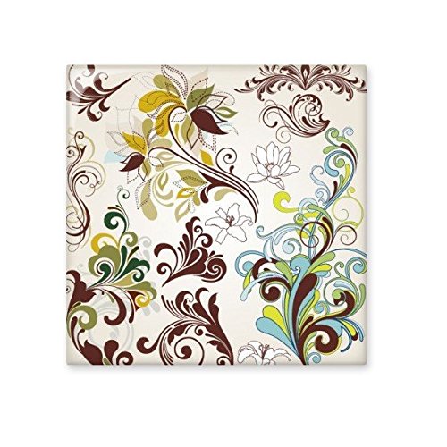 Carreaux de céramique d'art avec motif plantes colorées en bisque fine