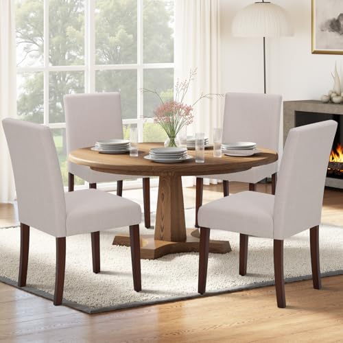 Homixis Linen-Look Fabric Dining Chairs