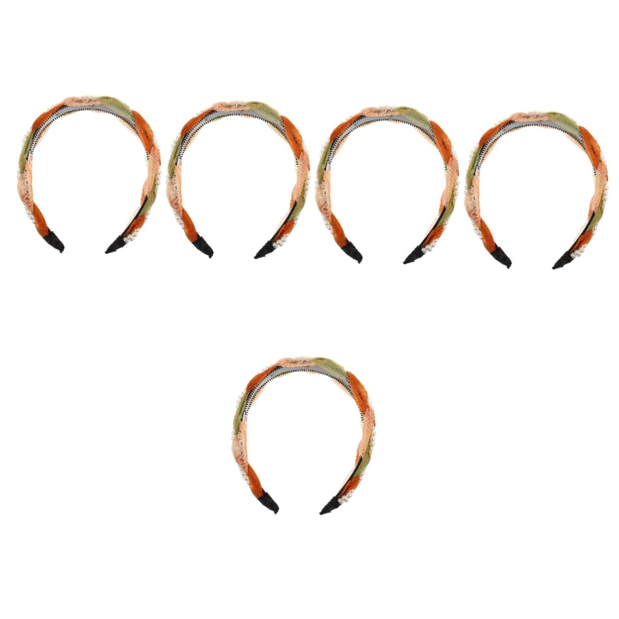 FRCOLOR 5 piezas de color de contraste trenza diadema ancha bandas para el cabello para damas amplia diadema para damas accesorios para el cabello diademas para damas damas diademas red