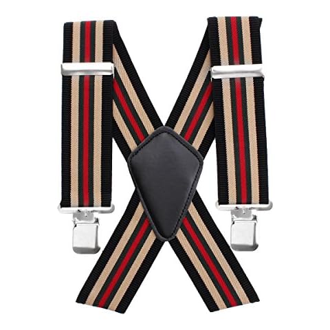 Aulola® Mens X Shape Braces Adjustable and Elastic Suspenders Cover