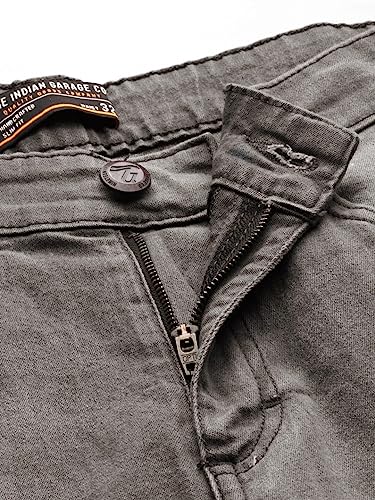 Image of The Indian Garage Co Men Slim Fit Solid Mid-Rise Jeans