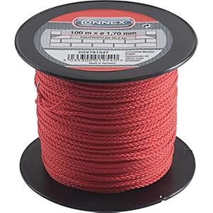 Connex COX781547 – Cordel guÃ­a de albaÃ±il (1,7 mm, 100 m, peso soportado 60 kg mÃ¡x.), color rojo
