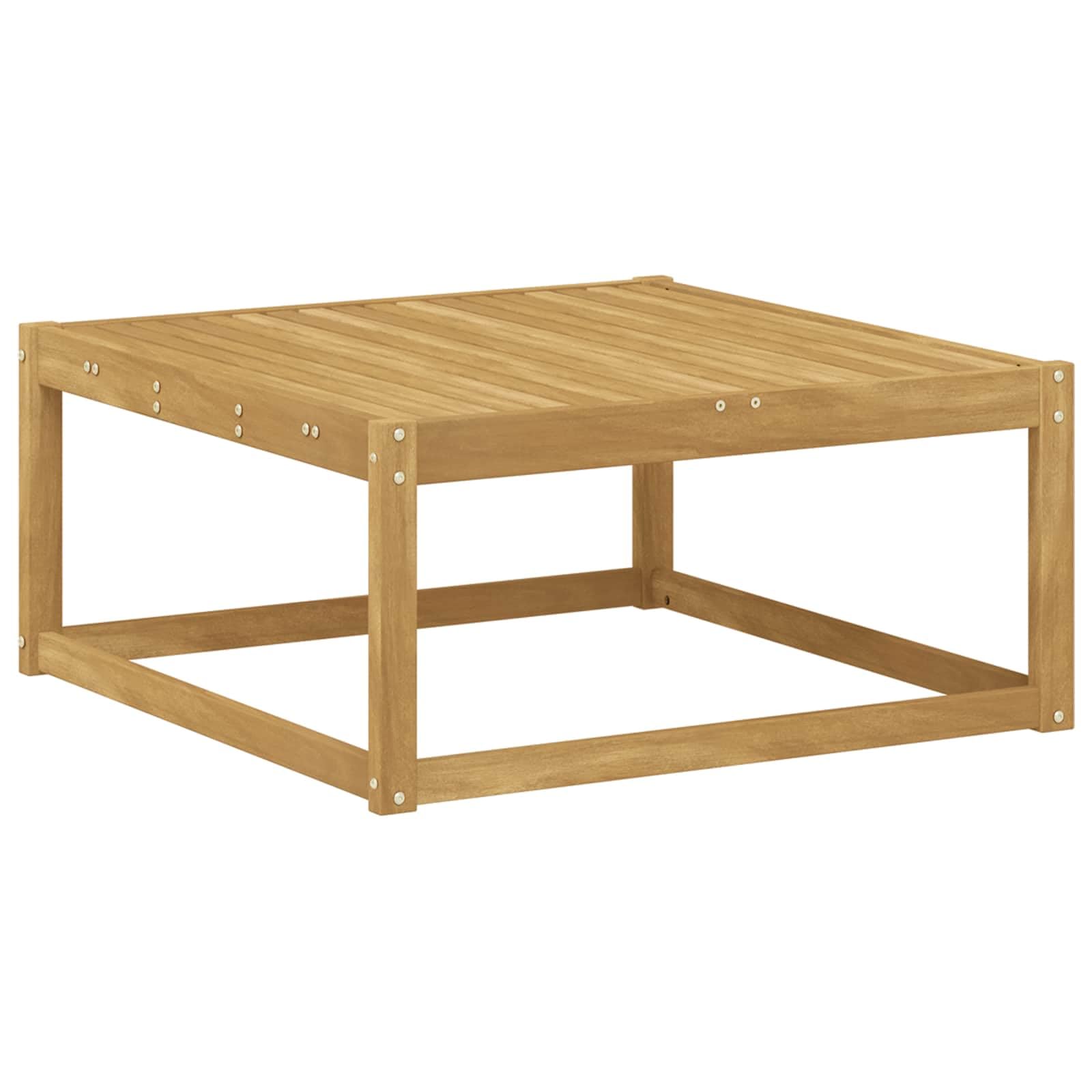 Gartenmöbelgarnitur 7-teilig aus massivem Akazienholz wetterfest und modular für Terrasse Balkon und Garten mit Tisch, Sofas, Sesseln, Kissen und stilvollem Design