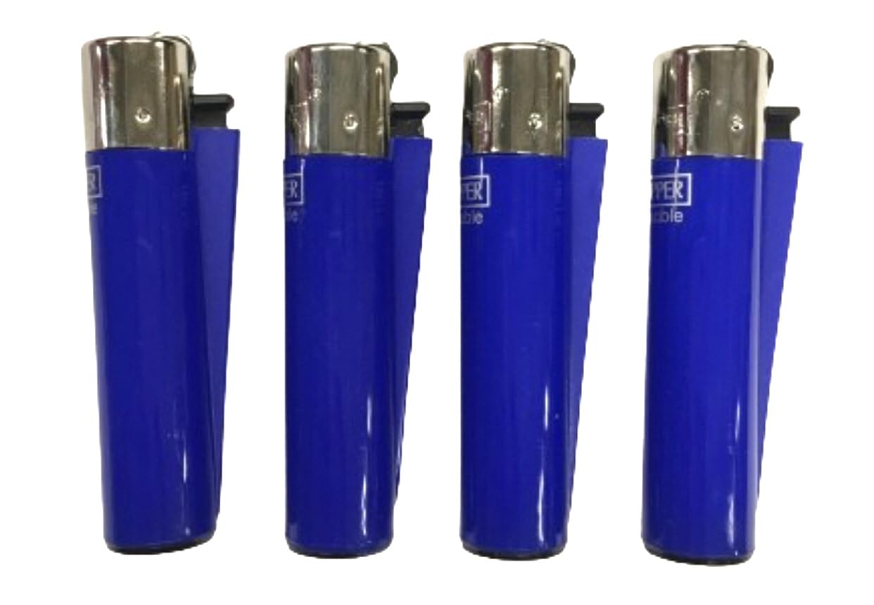 Generic Blue Clipper Reusable Lighters 4 Pack - Refillable and Reflintable, 6616404