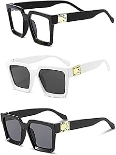 Sunwear Unisex Oversized Square Men And Women Latest Sunglasses Combo (Pack Of 3) Price In India