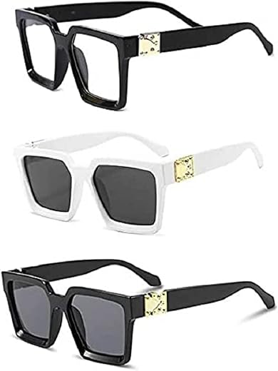 Sunwear Unisex Oversized Square Men And Women Latest Sunglasses Combo (Pack Of 3)