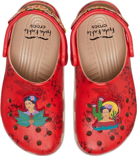 Crocs Unisex-Adult Frida Kahlo Classic Clogs, Bone, 10 Men/12 Women