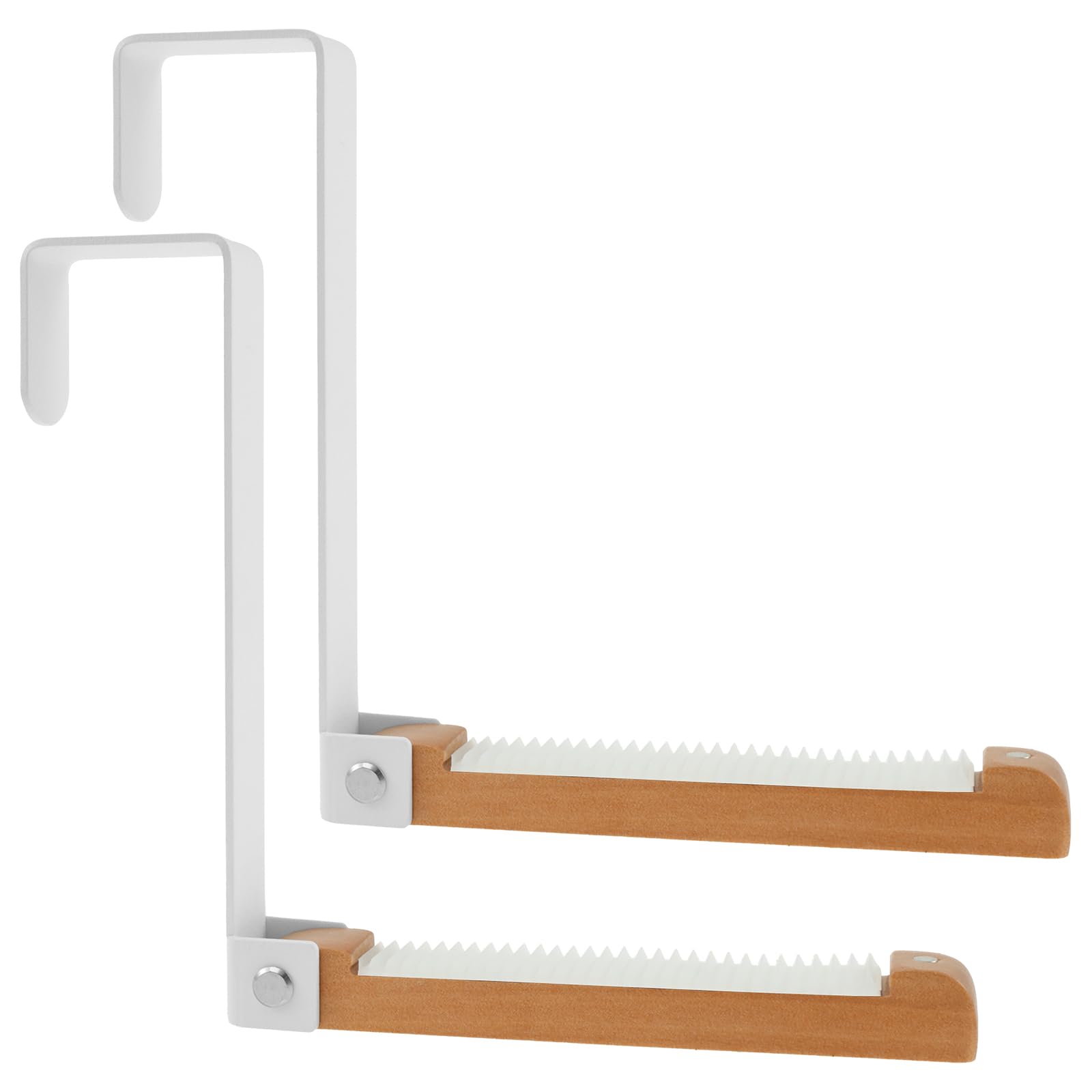 Bpyhebe White 2Pcs Over The Door Hanger, Foldable Door Hooks For Clothes, Space Saving Laundry Drying Rack For Hanging Towels Coats Backpacks Hats