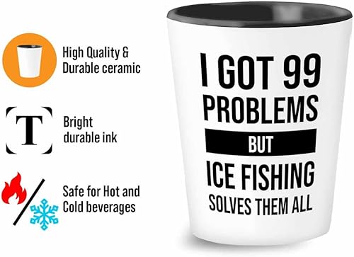 Miniatura 3 de I got 99 problems Shot Glass 1.5oz - Pesca en hielo Resolves - Bass Fishing Spooler Boat Lovers Señuelos Rod Funny Fisher Broma al aire libre