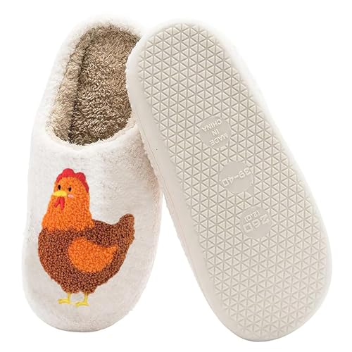 Image of LNERIP Slippers Winter Womens Mens Fluffy Plush Slippers Animals Cute Cartoon House Slippers Cuddly Warm Shoes Indoor Outdoor Girls Women