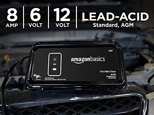 Amazon Basics 8 Amp Battery Charger For 6V And 12V Batteries With Auto Start And Reverse Protection #TOP1