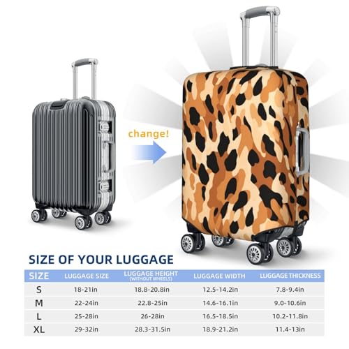 Brown And Black Leopard Print Elastic Travel Luggage Covers Dustproof Scratch-Resistant Suitcase Protector Fit 22-24 Inch4