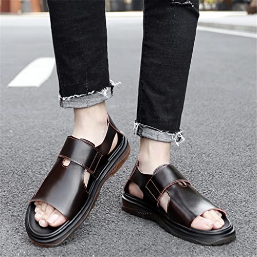 Men Shoes Men's Slippers Soft Bottom Non-slip Leather Beach Shoes Driving Sandals Business Handmade Flats Casual2