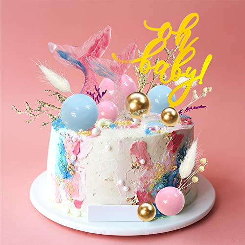 29 Pcs Colorful Ball Cake Topper Mini Balloon Cupcake Topper Diy Foam Ball Artificial Dried Flower Cake Insert Decoration For Wedding Anniversary Baby Shower Birthday Party Supplies (Gold Pink Blue) #TOP3