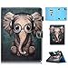 Produktbild HereMore Universal Hülle für 9-10.1" Tablet, Flip Case Cover Tasche Schutzhülle für Huawei MediaPad T3 T5/M5 Lite 10, Fire HD 10, Galaxy Tab A 10.1/Tab E 9.6, Lenovo Tab10 TB-X103F, Elefant