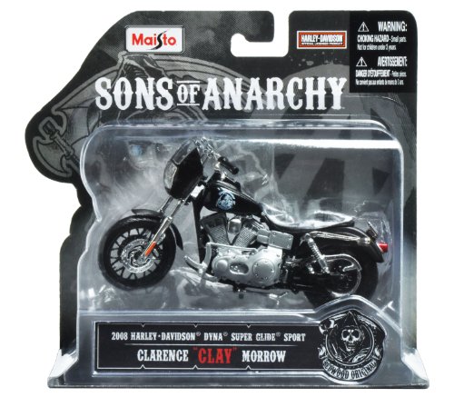 Maisto 1:18 Scale Sons of Anarchy 2008 HD Dyna Superglide Sport Clarence 