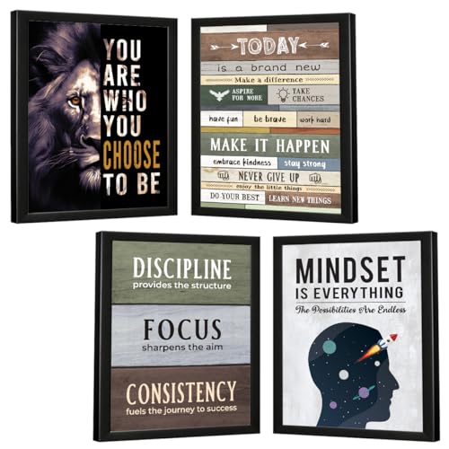 Image of Chaka Chaundh Acrylic - Motivational Quote Frames - Inspirational Wall Quotes for OFFICE, STUDENT, STUDY ROOM - (14 X 11 Inches - Set of 4)